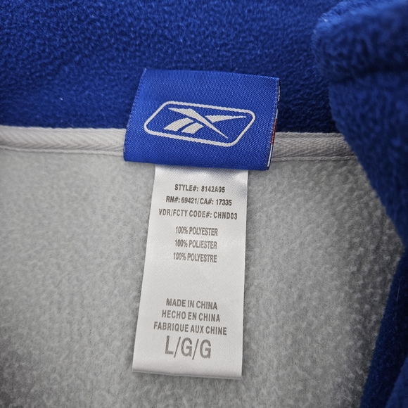 Vintage Reebok Light Gray and Blue New York Giants 1/4 Zip Pullover Men's Large - Picture 7 of 16